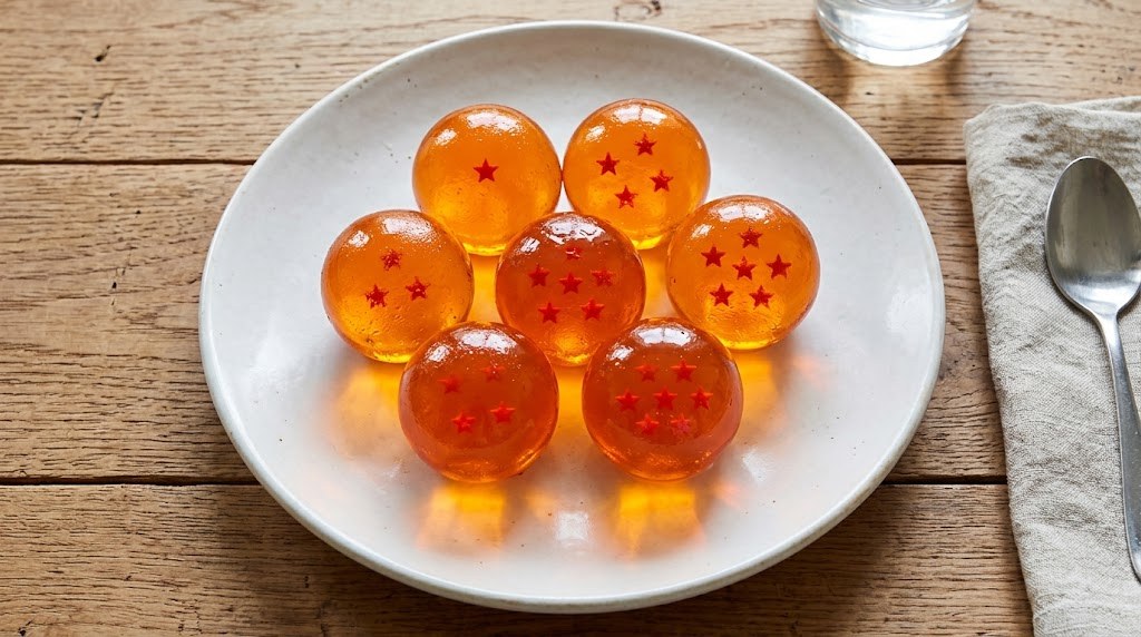 Dragon Ball Gelatin Dessert (Four-Star Dome) plated dish