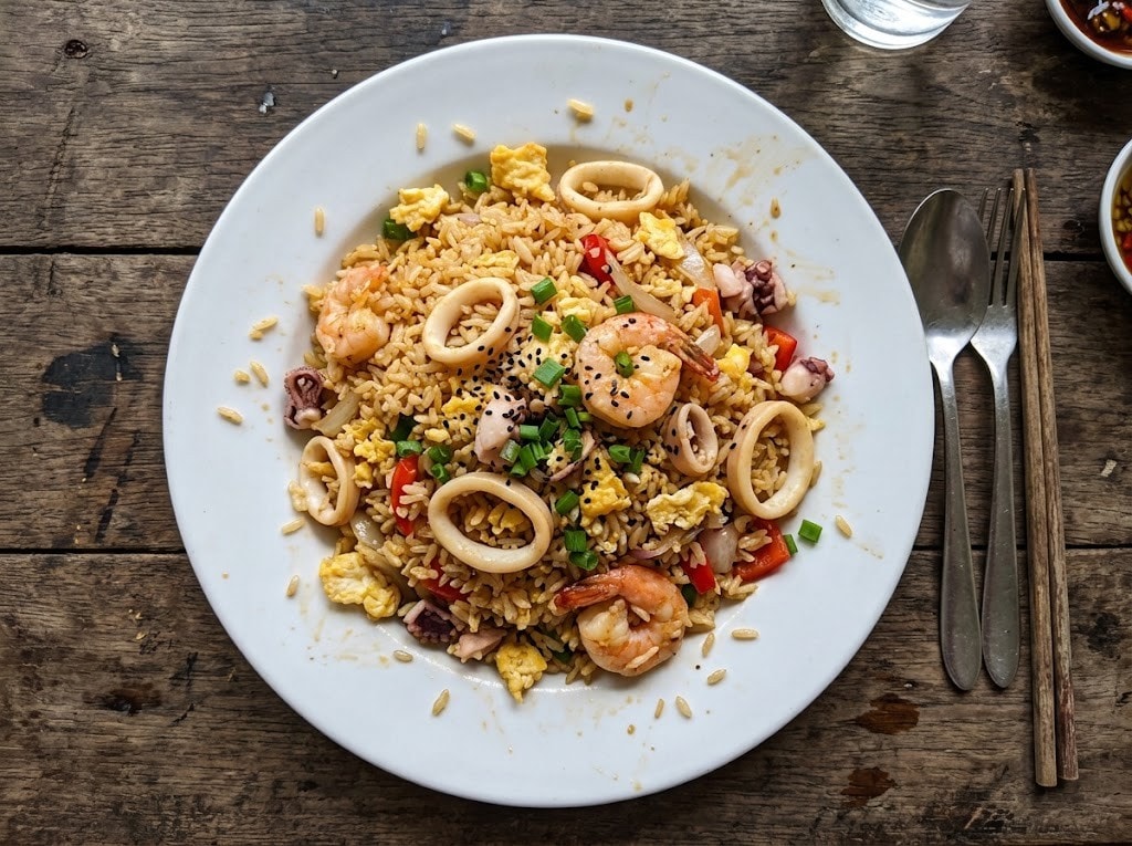Sanji's Seafood Fried Rice plated dish