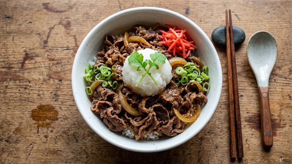 Soma's Gyūdon (Beef Bowl) plated dish