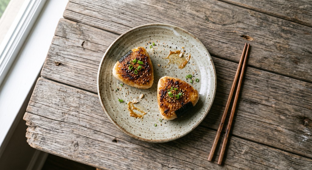Tanjiro's Miso Yaki Onigiri plated dish