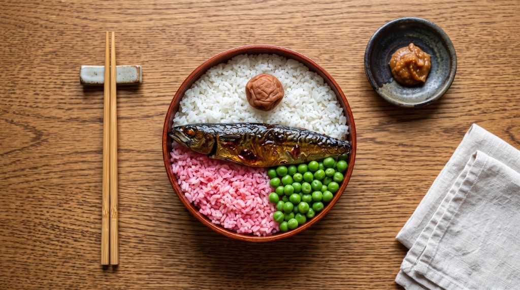 Satsuki's Totoro Bento (Hinomaru Lunch Box) plated dish