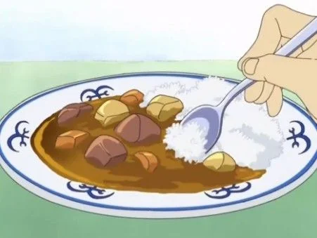 Scene from One Piece featuring Marine Captain's Curry