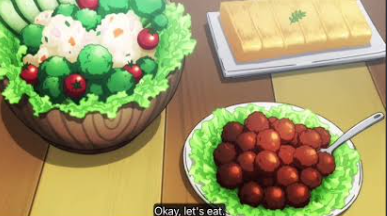 Scene from Hunter x Hunter featuring Hunter Exam Glazed Meatballs