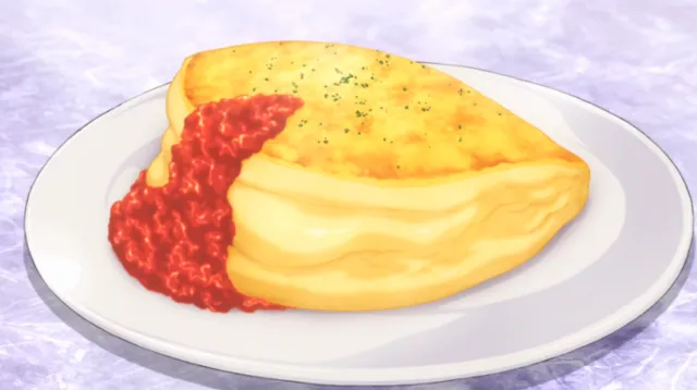 Scene from Food Wars! (Shokugeki no Soma) featuring Soma's Mini Soufflé Omelette